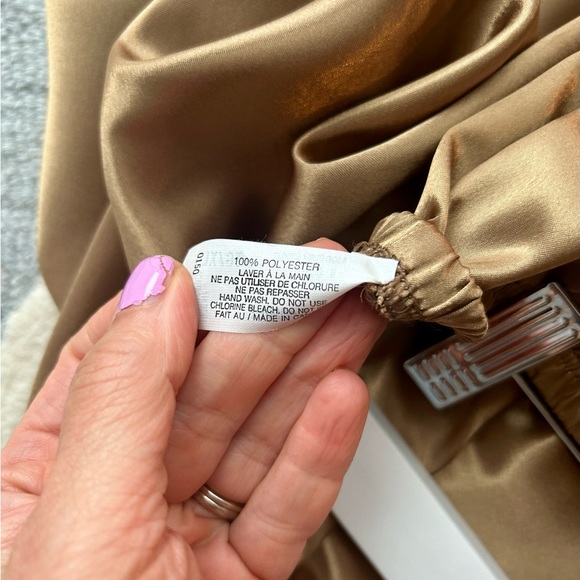 LISE WATIER Lingerie Satin Silky Pajama Set Extra Large Beige Gold Sleepwear - Picture 10 of 17